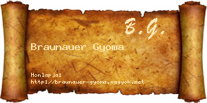 Braunauer Gyoma névjegykártya